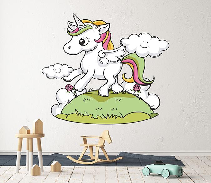 3D Unicorn Meadow 236 Wall Stickers Wallpaper AJ Wallpaper 