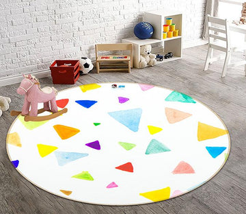 3D Colored Triangle 095 Round Non Slip Rug Mat Mat AJ Creativity Home 
