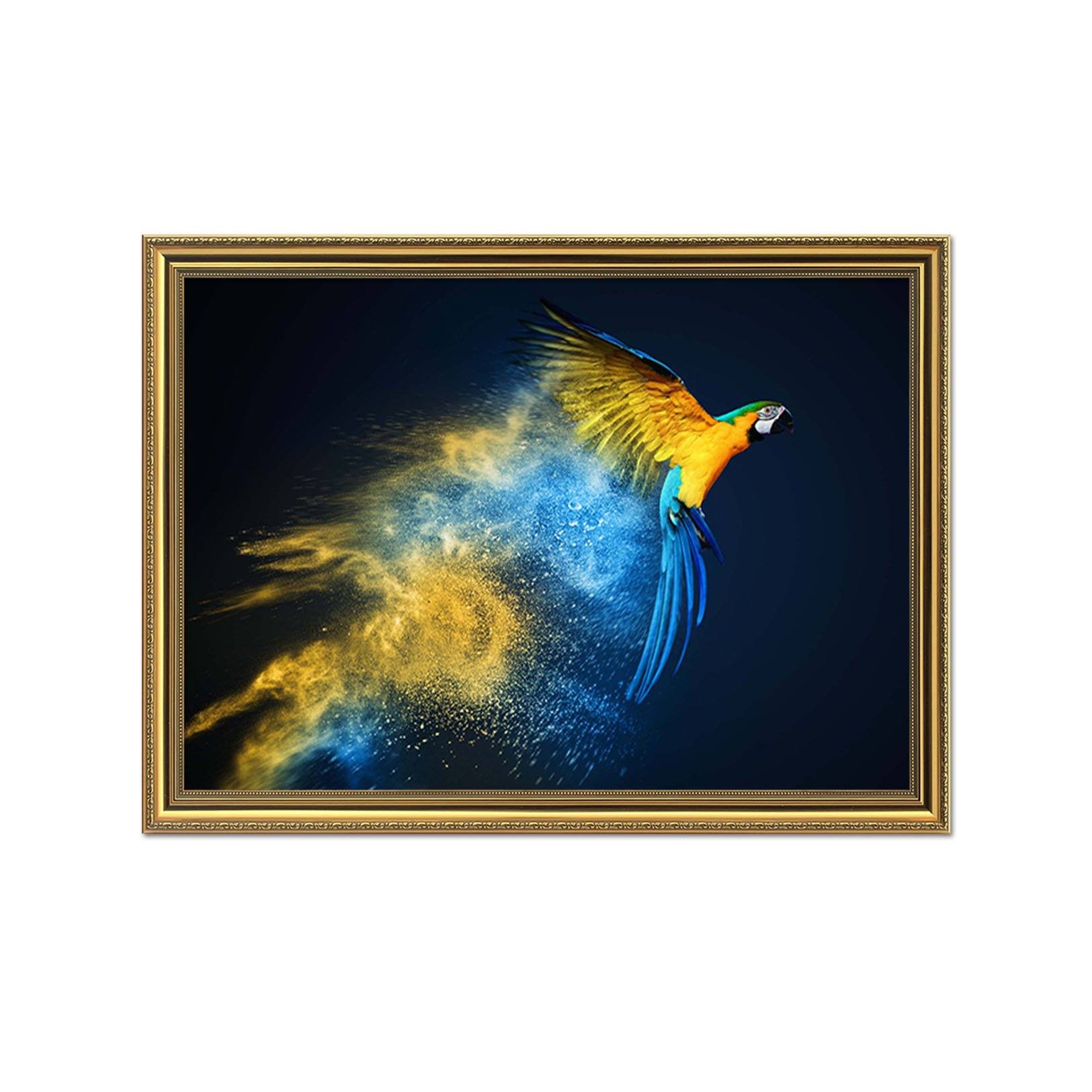 3D Parrot Flying 178 Fake Framed Print Painting Wallpaper AJ Creativity Home 