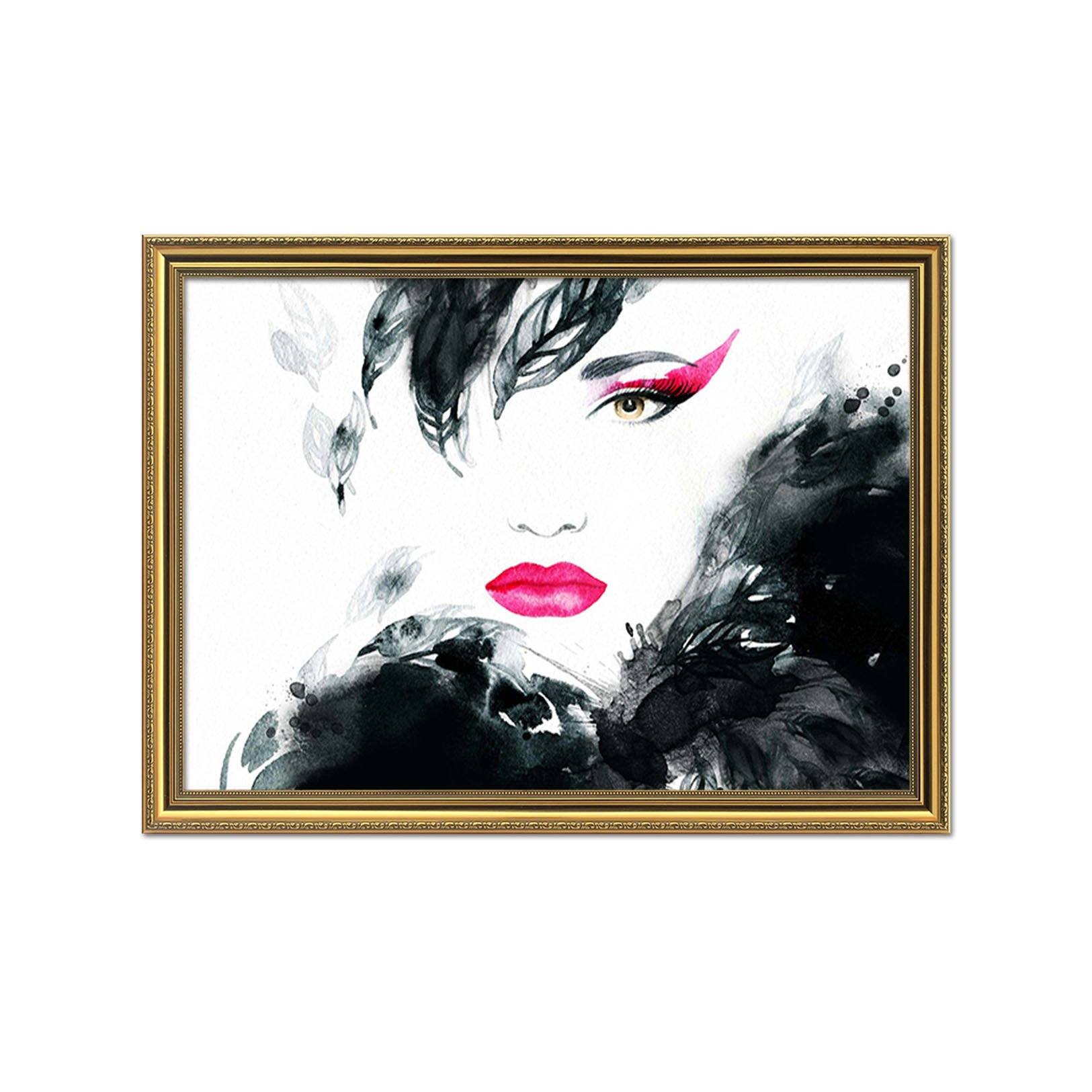 3D Red Lips 176 Fake Framed Print Painting Wallpaper AJ Creativity Home 