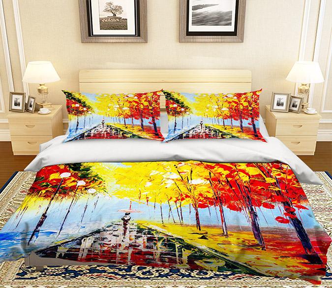 3D Landscape Painting 050 Bed Pillowcases Quilt Wallpaper AJ Wallpaper 