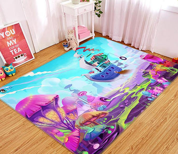 3D Cartoon Spaceship 405 Non Slip Rug Mat Mat AJ Creativity Home 