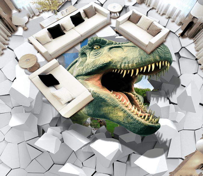 3D Dinosaur Head 205 Floor Mural Wallpaper AJ Wallpaper 2 