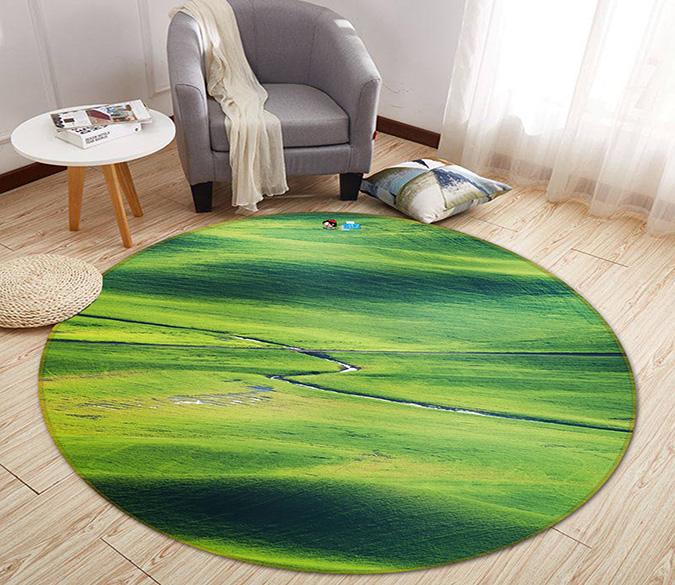 3D Grassland Creek 232 Round Non Slip Rug Mat Mat AJ Creativity Home 