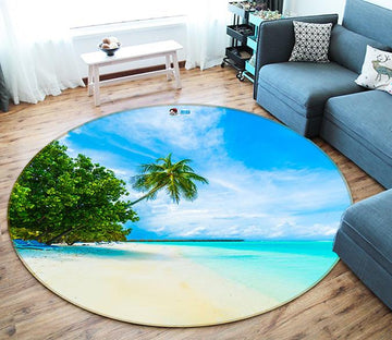 3D Coconut Beach 109 Round Non Slip Rug Mat Mat AJ Creativity Home 