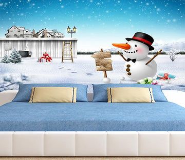 3D Snowman Ladder 030 Wallpaper AJ Wallpaper 