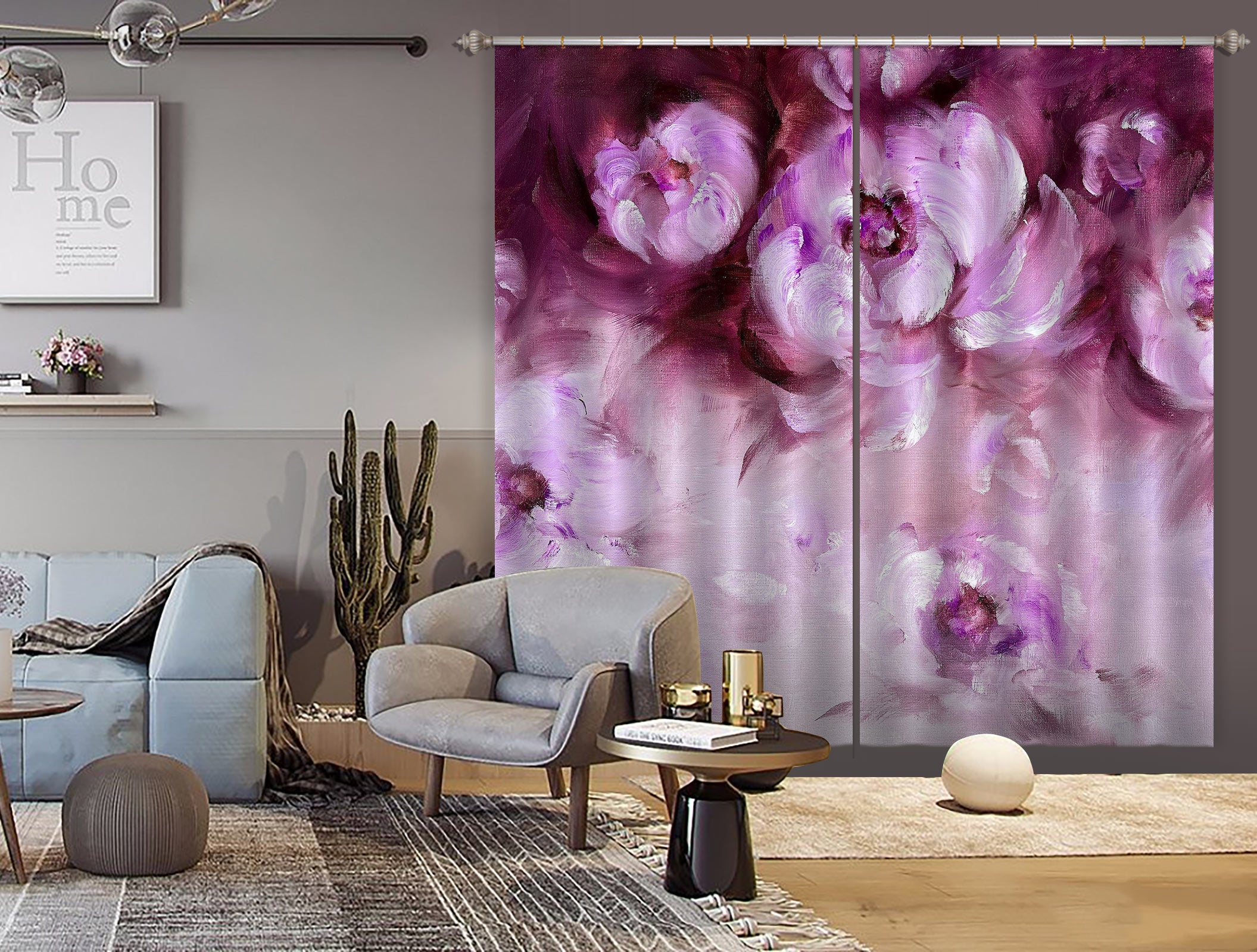 3D Purple Rose 367 Skromova Marina Curtain Curtains Drapes