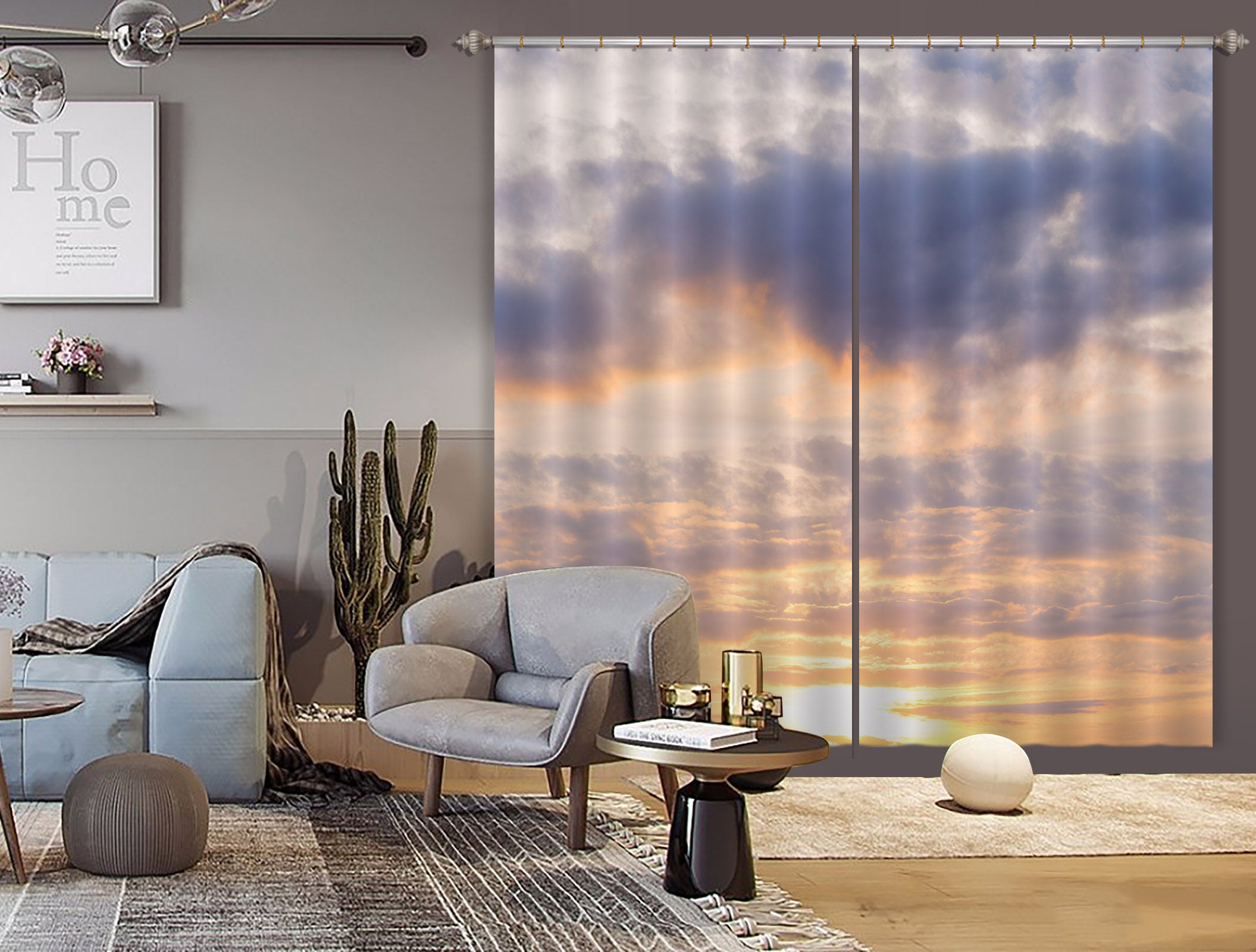 3D Sunset Sky 6403 Assaf Frank Curtain Curtains Drapes