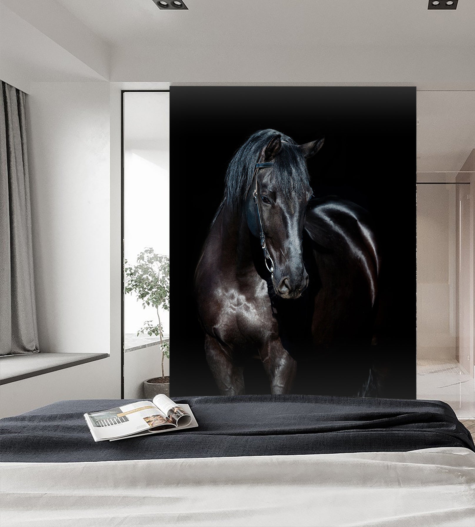 3D Black Mustang 102 Wall Murals