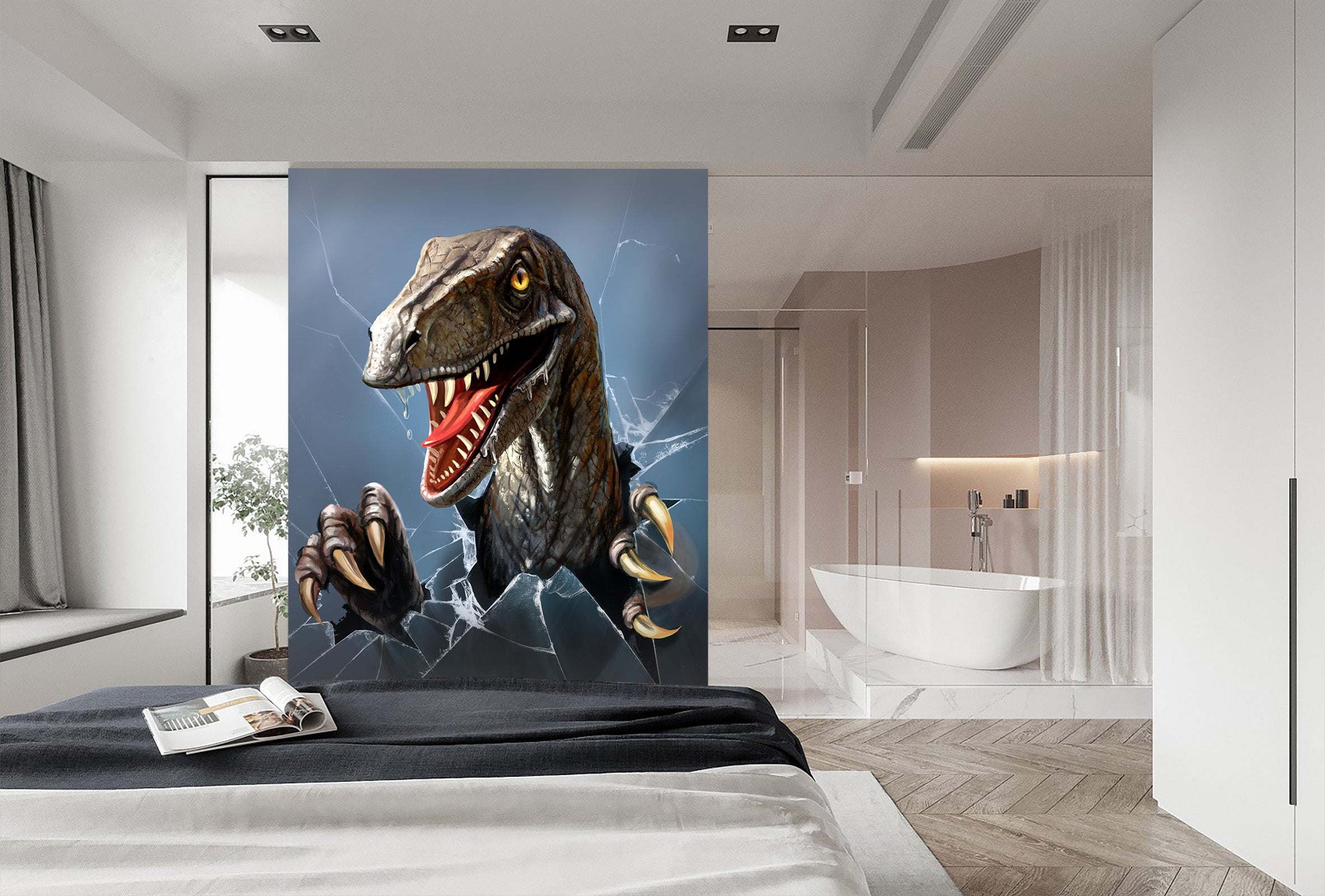 3D Dinosaur Glass 143 Wall Murals