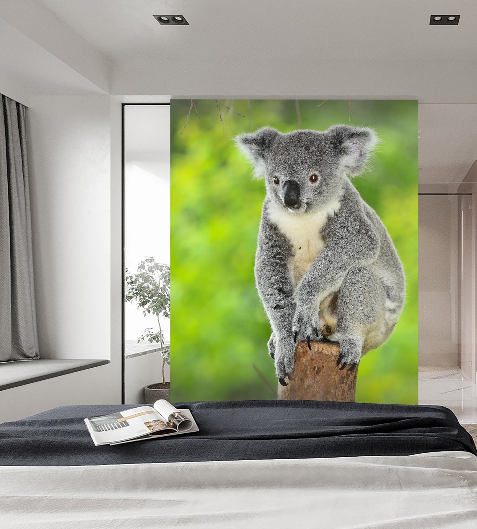 3D Koala Tree 129 Wall Murals