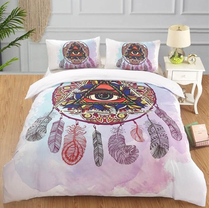 3D All Seeing Eye Dream Catcher 6142 Bed Pillowcases Quilt