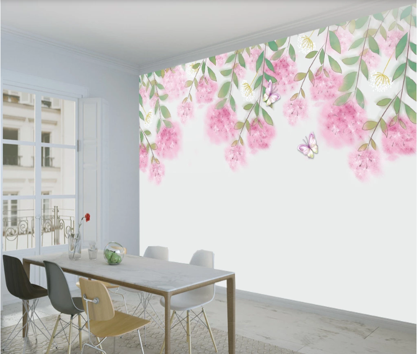 3D Flower Butterfly WC1362 Wall Murals