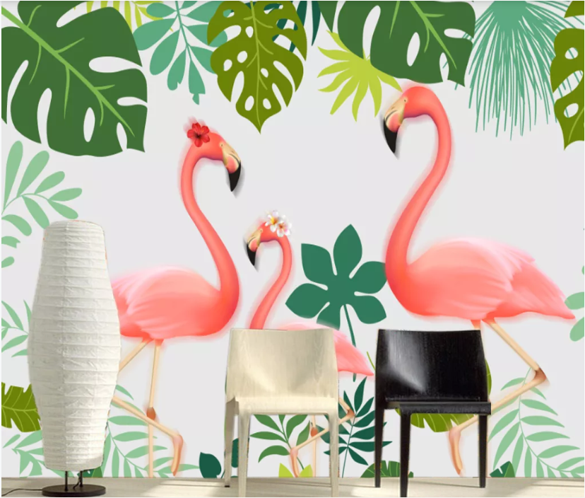 3D Flamingo Pink WC1169 Wall Murals