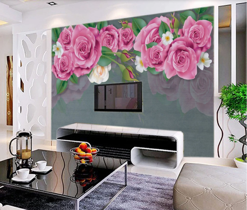 3D Red Rose WC1079 Wall Murals