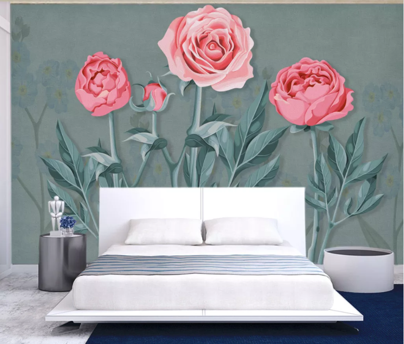 3D Bright Rose WC994 Wall Murals