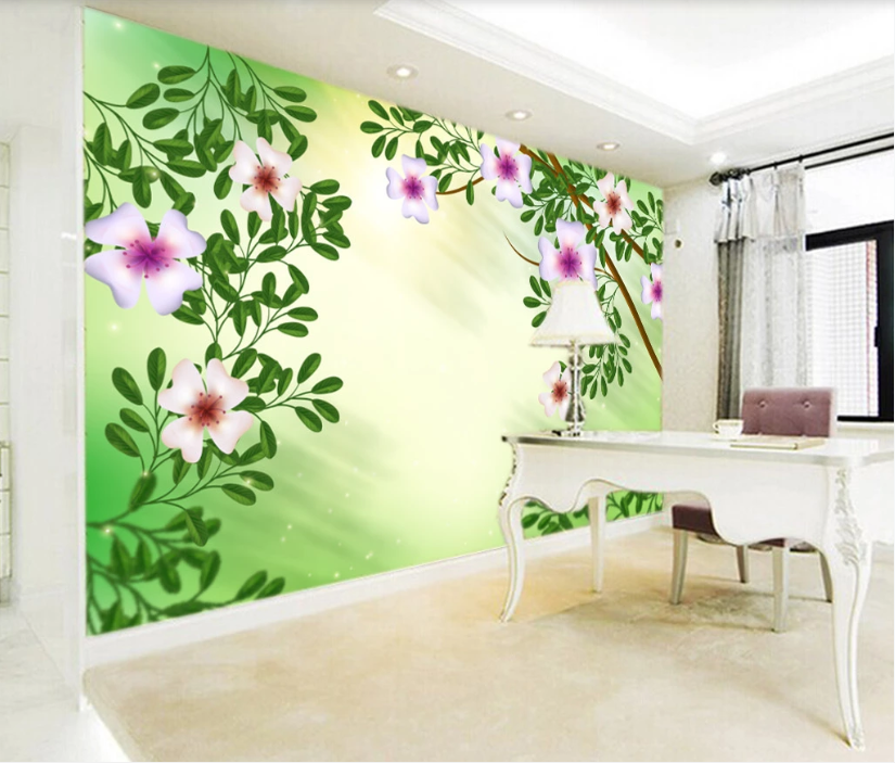 3D Plum Leaves WC954 Wall Murals