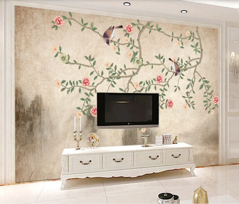 3D Rose Bird WC944 Wall Murals