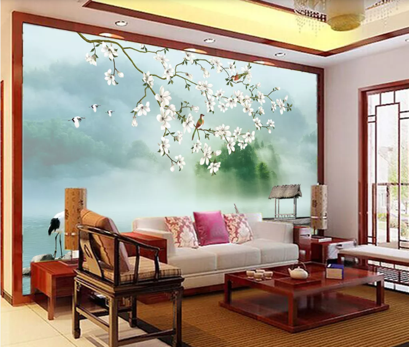 3D Crane Bird WC895 Wall Murals