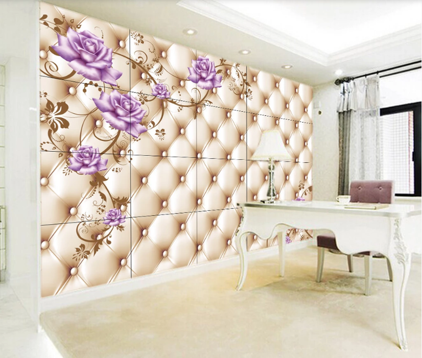 3D Purple Rose WC832 Wall Murals