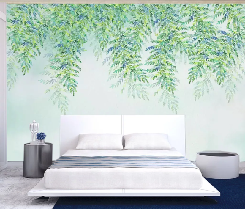 3D Green Leaf WC802 Wall Murals