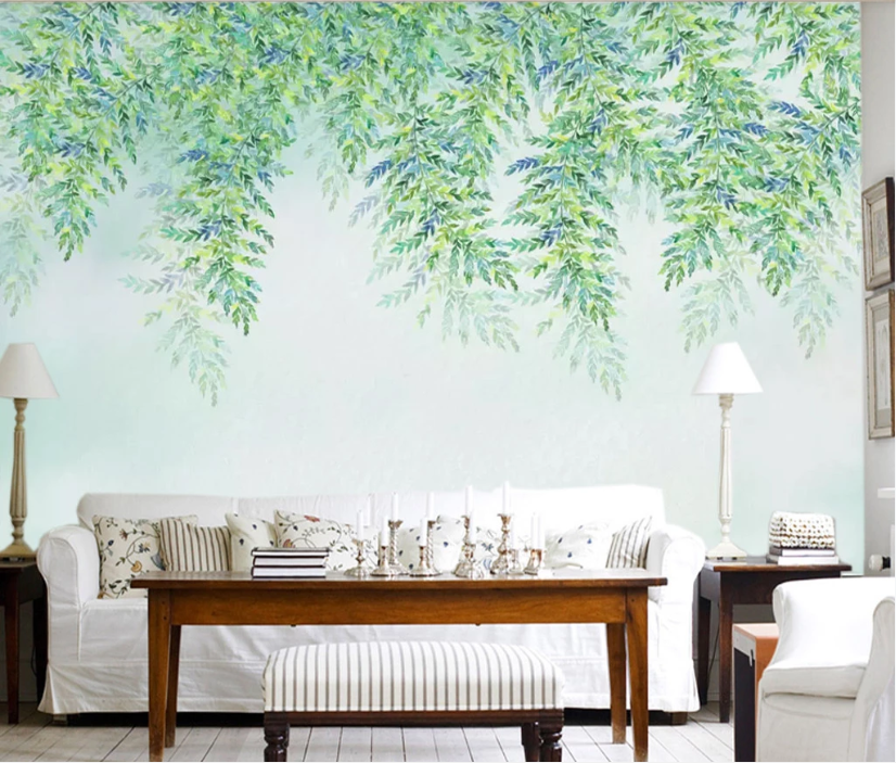 3D Green Leaf WC802 Wall Murals