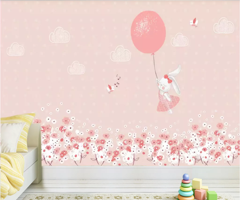 3D Balloon Bunny WC787 Wall Murals