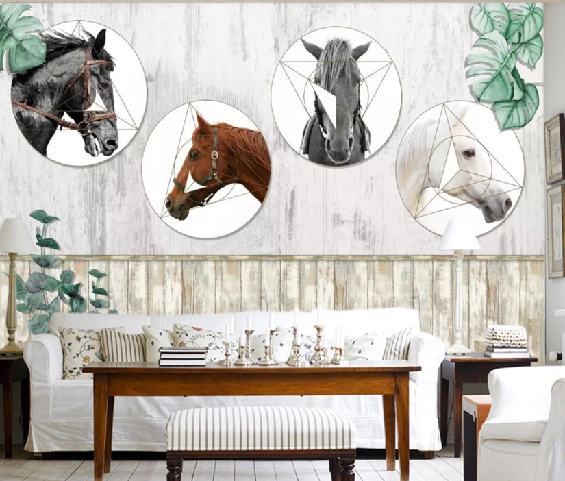 3D Horse Head WC771 Wall Murals