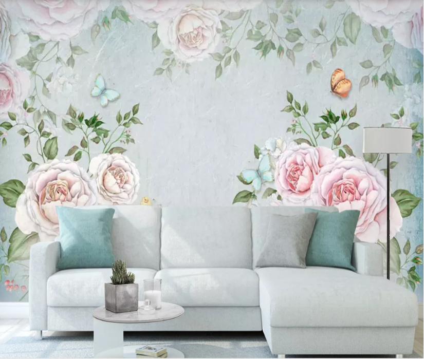 3D Bright Peony WC748 Wall Murals