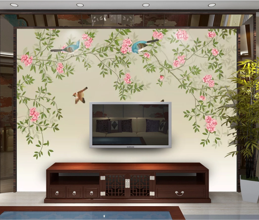 3D Magpie Leaf WC702 Wall Murals