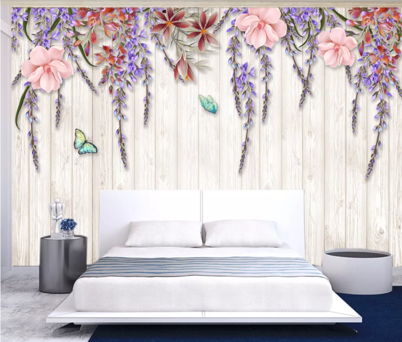 3D Vine Butterfly WC698 Wall Murals