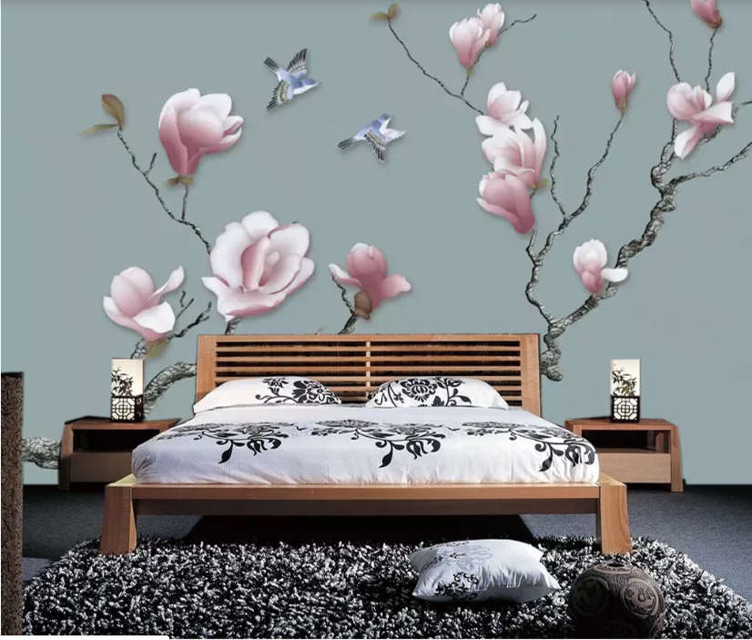 3D Blue Flying Bird WC664 Wall Murals