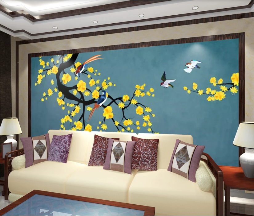 3D Yellow Flower WC624 Wall Murals