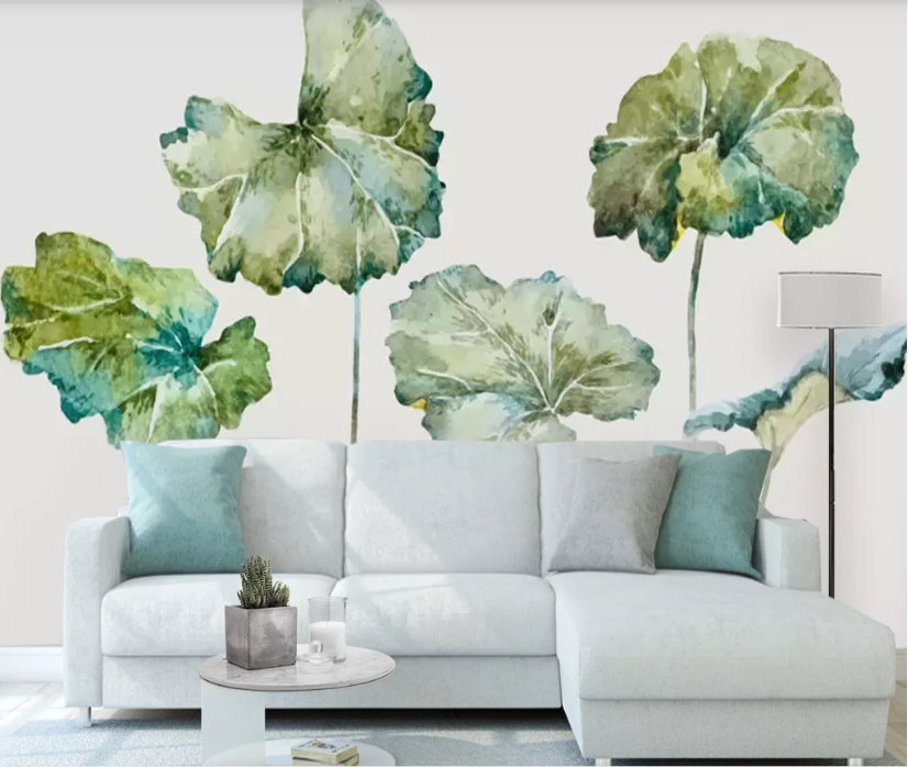 3D Lotus Leaf WC563 Wall Murals