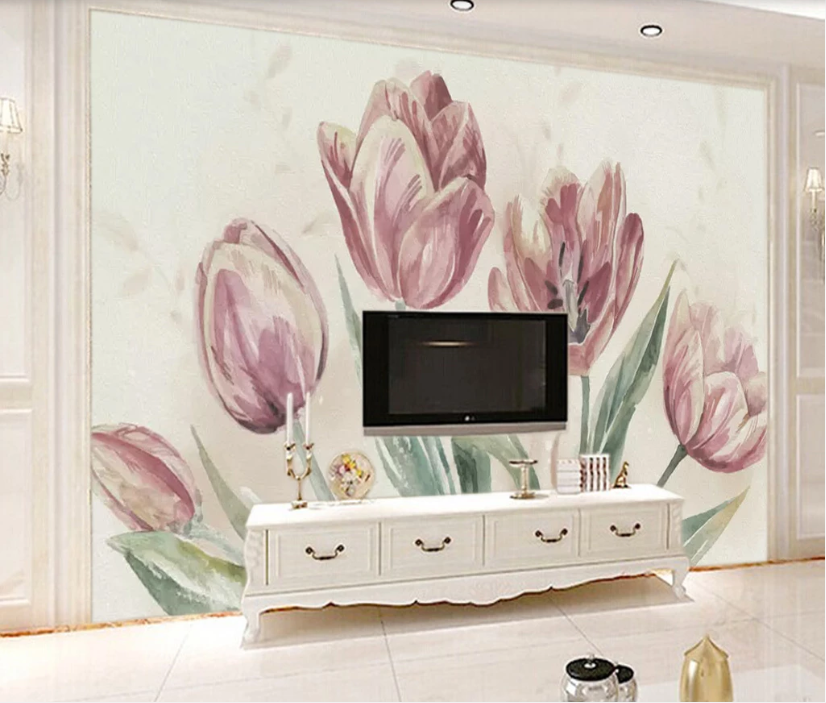 3D Red Lily WC554 Wall Murals