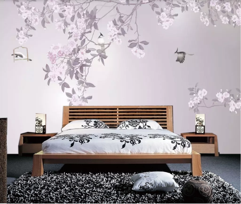 3D Flower Parrot WC551 Wall Murals