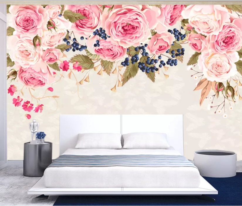 3D Blueberry Rose WC535 Wall Murals