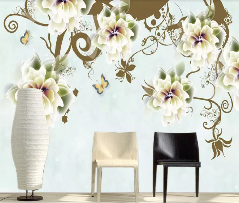 3D Green Flower WC511 Wall Murals