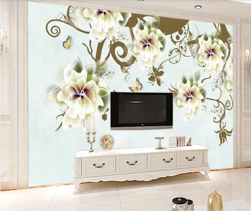 3D Green Flower WC511 Wall Murals