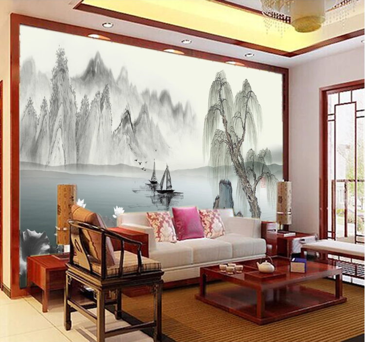 3D Willow Lake WC482 Wall Murals