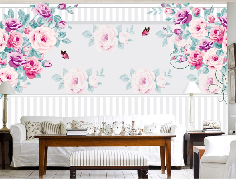 3D Blooming Roses WC481 Wall Murals