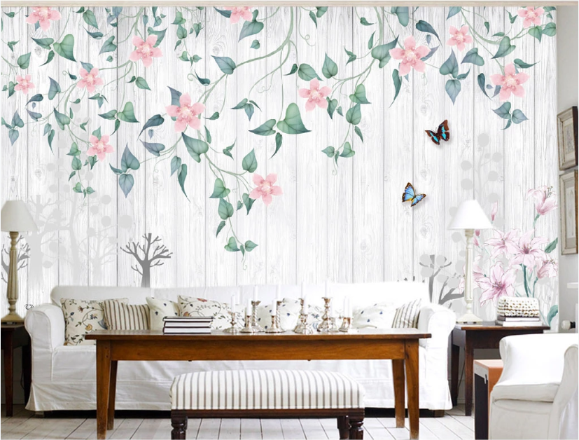 3D Vine Butterfly WC417 Wall Murals