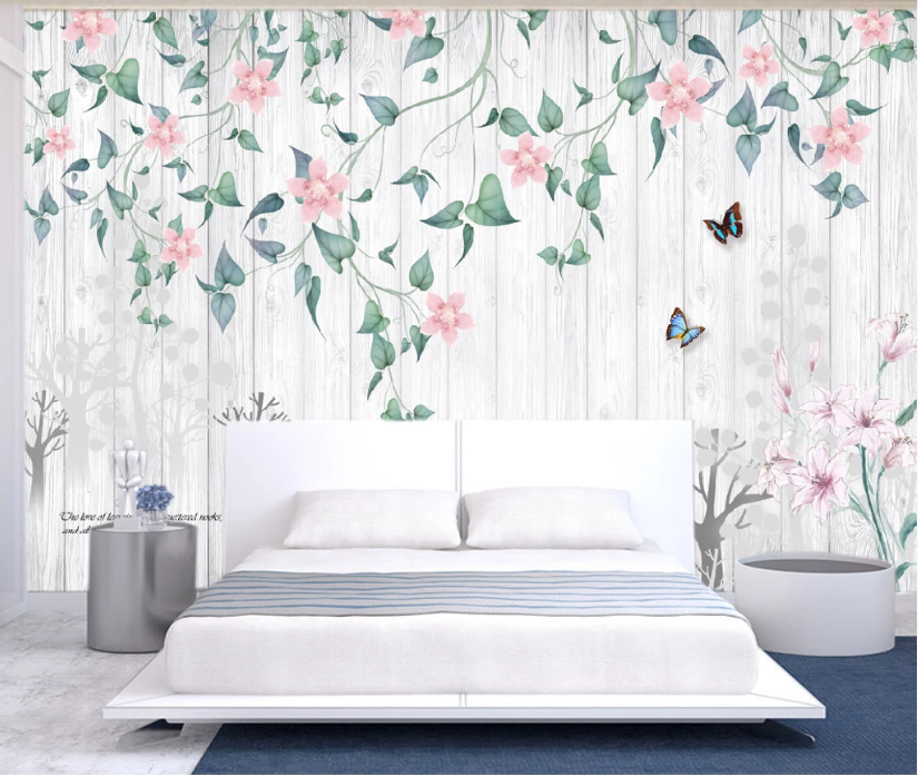 3D Vine Butterfly WC417 Wall Murals