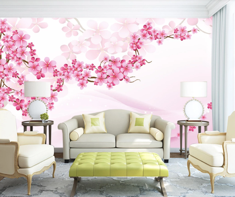 3D Plum Petals WC363 Wall Murals