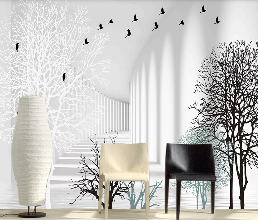 3D Black Dead Tree WC309 Wall Murals