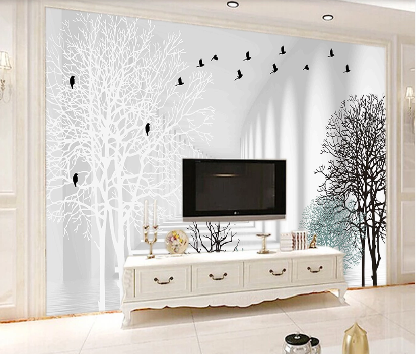 3D Black Dead Tree WC309 Wall Murals