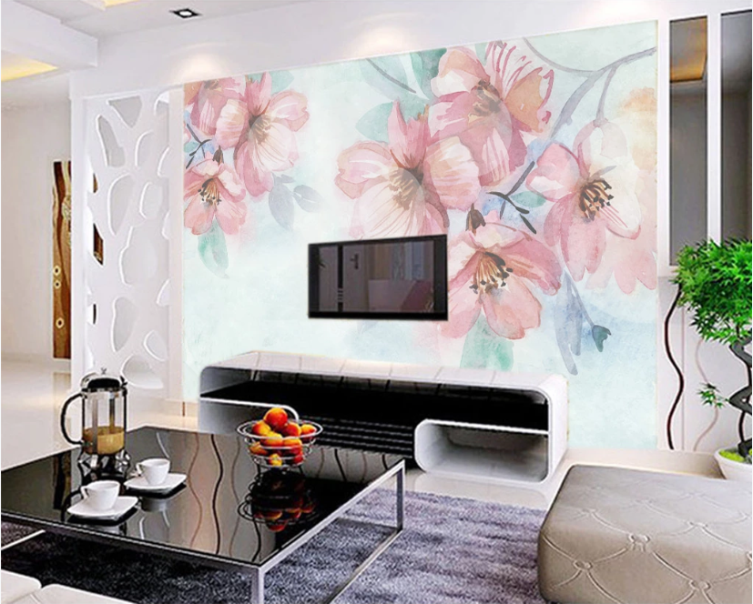 3D Red Floral Pattern WC299 Wall Murals