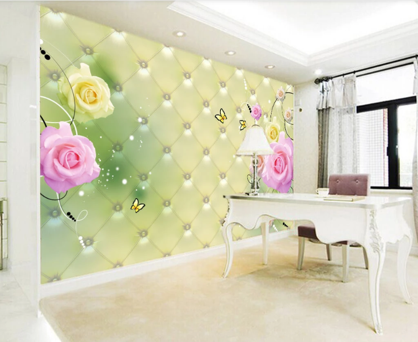 3D Rose Butterfly WC292 Wall Murals