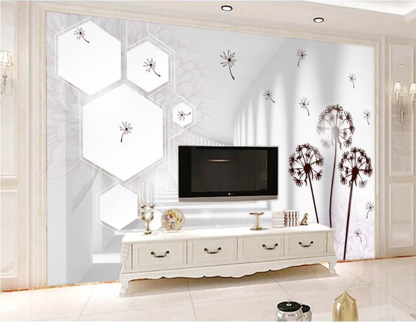 3D Dandelion Elegant WC232 Wall Murals