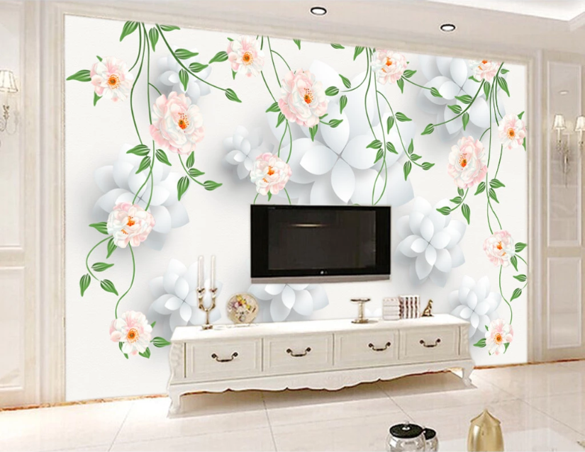 3D Vine Flower Pattern WC176 Wall Murals